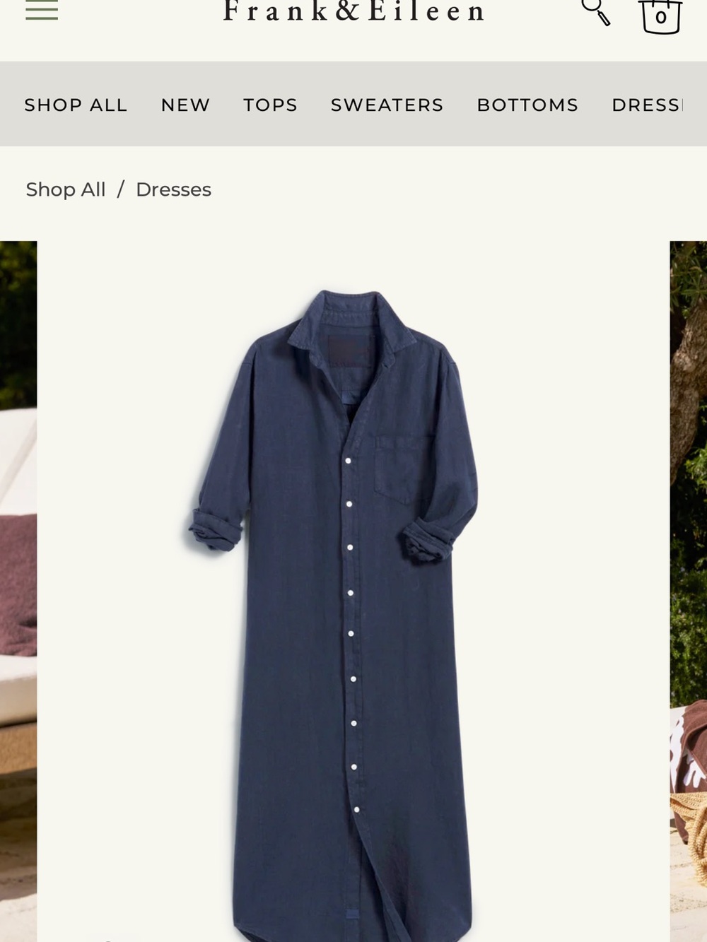 Frank & Eileen Navy Voile Button-Down Shirt Dress - Picture 2 of 5